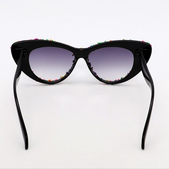 NEW Women's Sprinkle Cat Eye Fashion Sunglasses - Picture 10 of 11